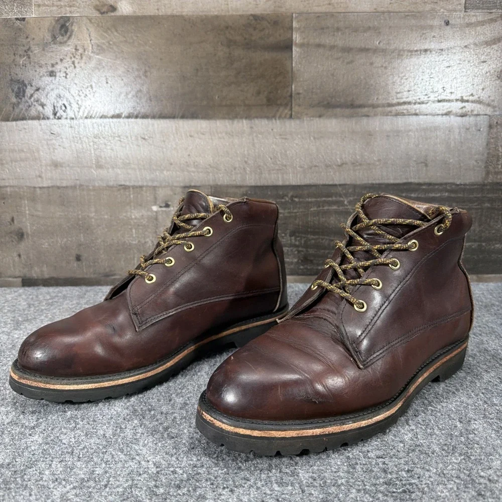 Vintage Filson Brown Leather Boots Mens 9 D Field Chukka Smooth Toe Gumlite